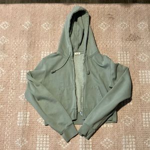 Brandy Melville Sage green cropped Hoodie